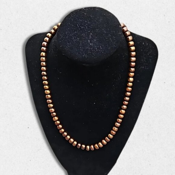 Genuine Pearl Necklace Radiant Luster Fish Hook Clasp Chocolate Brown Women's OS - Picture 1 of 4